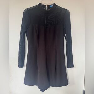 Elegant Black Long Sleeve Romper